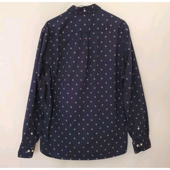 Brooks Brothers Red Fleece Size L Shirt Button Up Long-Sleeve Geo Print Blue Red - Picture 3 of 4